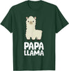 Llama Mama And Llama Papa Gifts Daddy Llama Men Boys Llama Gift Papa Llama T-Shirt - Dark Green