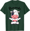 AdnDesigns Co. Funny Cow Yoga Shirts & Gifts Namoostee Cow Shirt Women Girls Cow Lover Gifts Namaste Yoga T-Shirt - Dark
