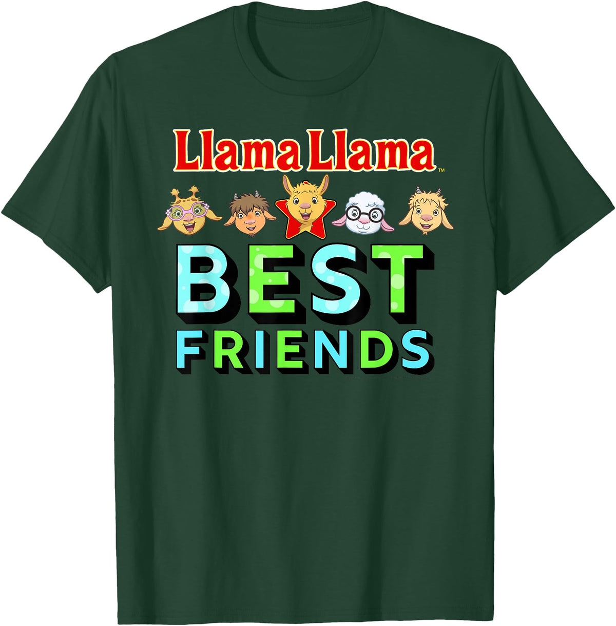 Llama Llama Netflix Best Friends Tee Shirt T-Shirt - Dark Green