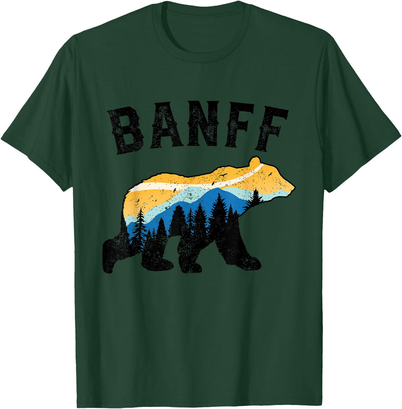 Banff National Park Alberta Bears Banff Canadian National Park Retro Souvenir Banff Bears T-Shirt - Dark Green
