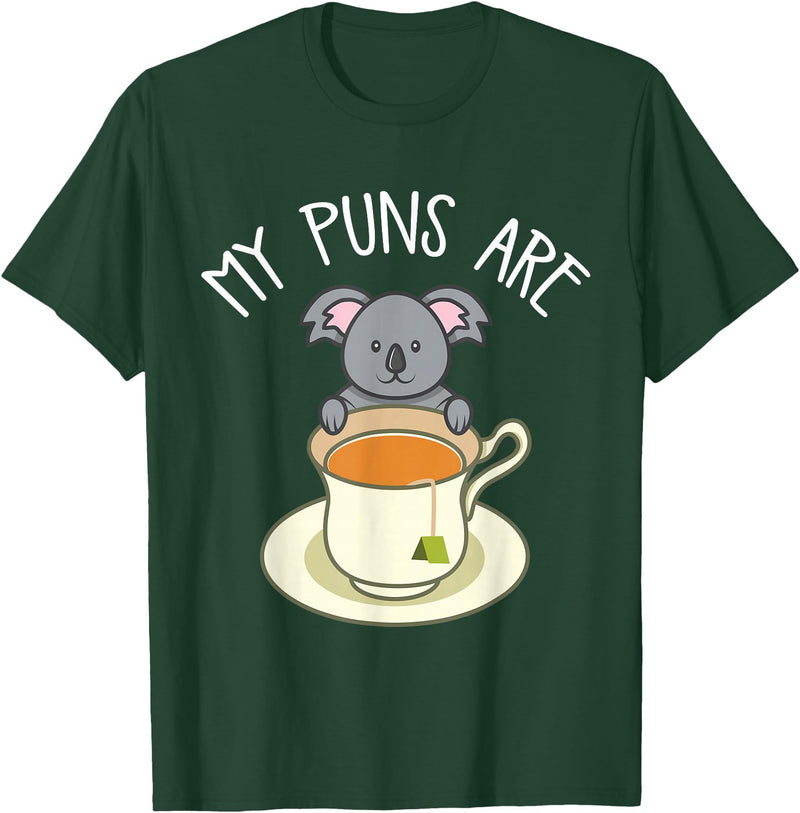 My Puns Are Koala Tea Koala Lover Gift T-Shirt - Dark Green
