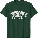 Pig Showing Gifts & Apparel Cute Show Pig Girl T-Shirt - Dark Green