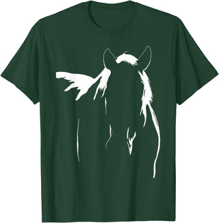 Horse Silhouette Graphic Art Today Horse Silhouette Graphic Art Design T-Shirt - Dark Green