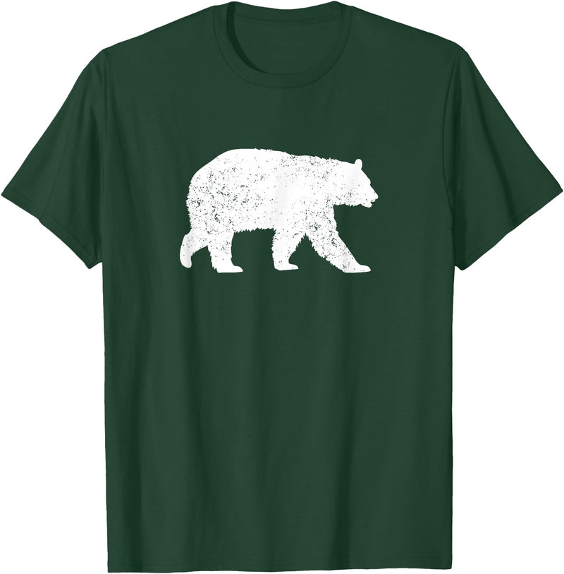 Sasquat Wildlife Silhouette Tees Distressed Black Bear Graphic Silhouette T-Shirt T-Shirt - Dark Green