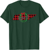 USA State Tennessee Christmas Buffalo Plaid Tennessee Buffalo Plaid Christmas Home Wreath Retro T-Shirt - Dark Green