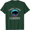 Fluffy Cows Tourist Tossing National Park Apparel Funny Bison Tourist Tossing Champion National Park T-Shirt - Dark Green