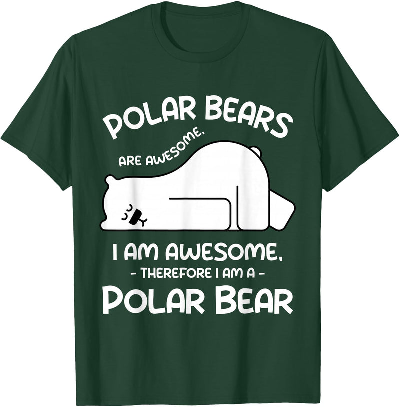 Polar Bear Arctic Funny Cool Humor Funny Cool Arctic Animal Saying Humor Quote Vibes Polar Bear T-Shirt - Dark Green
