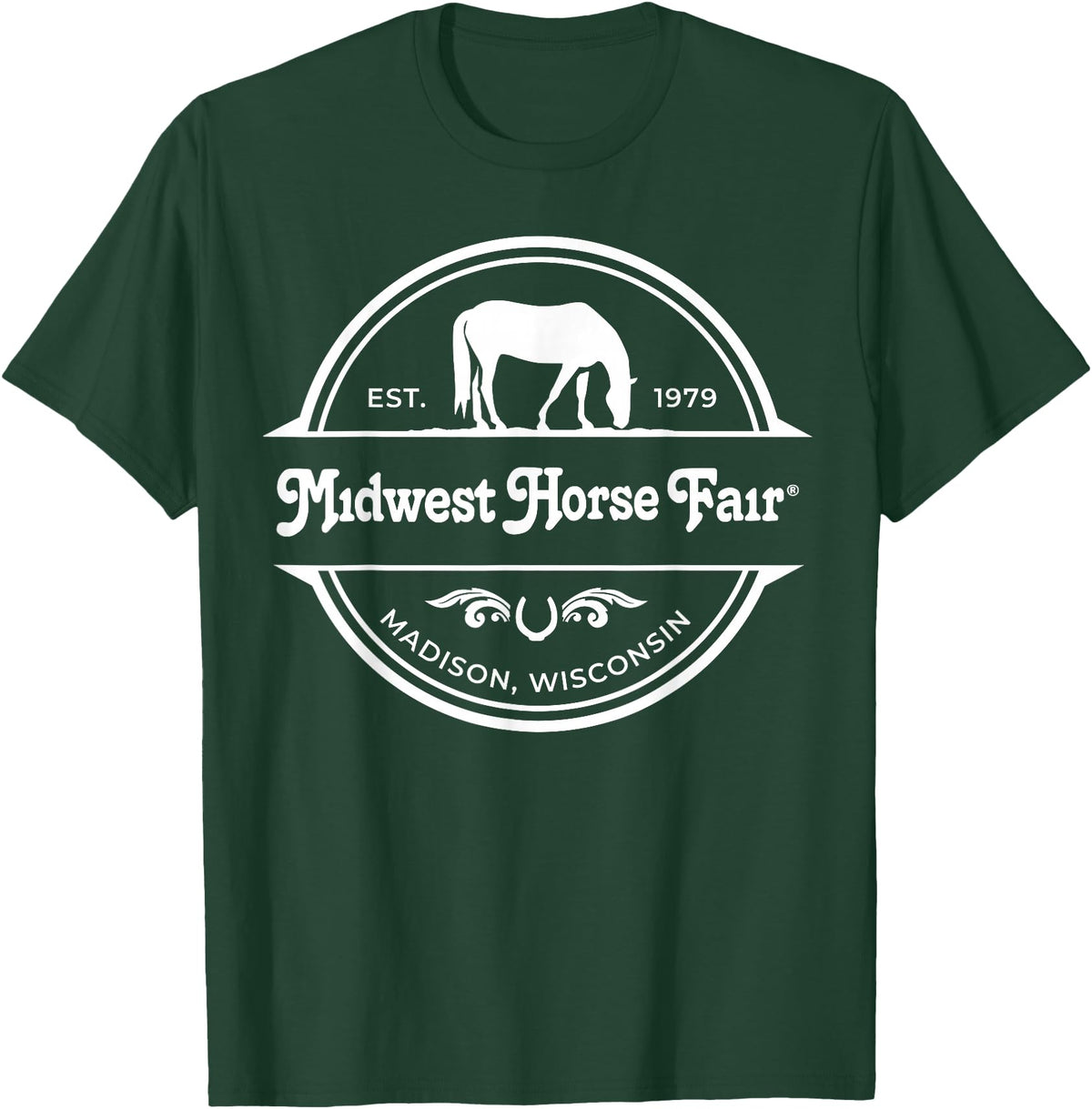 Midwest Horse Fair Est. 1979(w)- T-Shirt - Dark Green