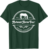 Midwest Horse Fair Est. 1979(w)- T-Shirt - Dark Green