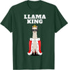 Mens Llama Shirts for Boys Llama King | Boys Llama Tshirt | Mens Llama T-Shirt, Black - Dark Green