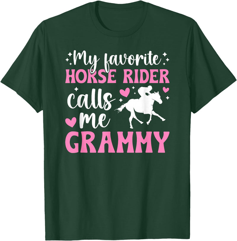 Proud Horse Show Grammy For Mother's Day Horse Show Grammy Grandma Proud Equestrian Grammy T-Shirt - Dark Green