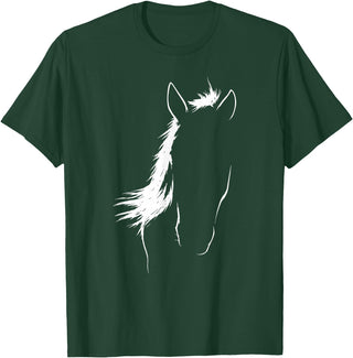 Horseback Enthusiasts Race Horse Equestrian Rider Horse Art Equestrian Horse Lover Rider Horseback Derby Horse T-Shirt - Dark Green
