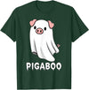 Pig Ghost Boo Halloween Humor By TEERA Funny Pig Ghost Spooky Season T-Shirt - Dark Green