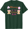 Family Birthday Bear Gifts Mommy of The Birthday for Girl Bear 1st Birthday Party Girl T-Shirt - Dark Green