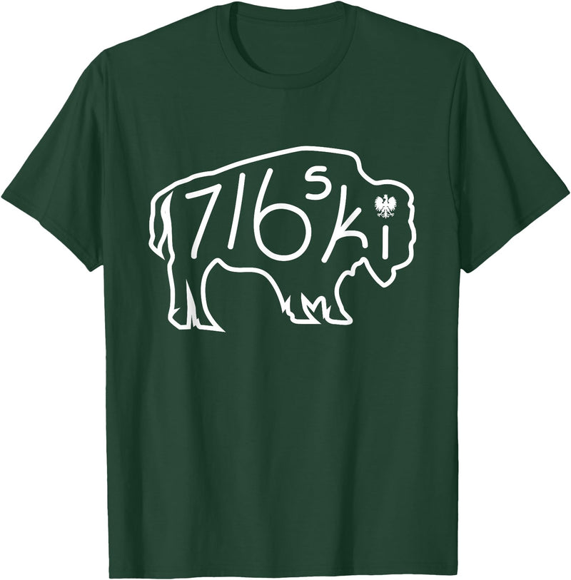 Buffalo Polish 716 716ski Dyngus Day Buffalo NY Polish T-Shirt - Dark Green