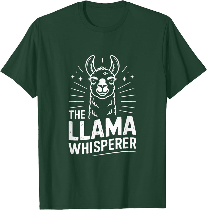 Llama Whisperer Funny Llama Lover Farm Humor The Llama Whisperer Funny Llama Lover Humor T-Shirt - Dark Green
