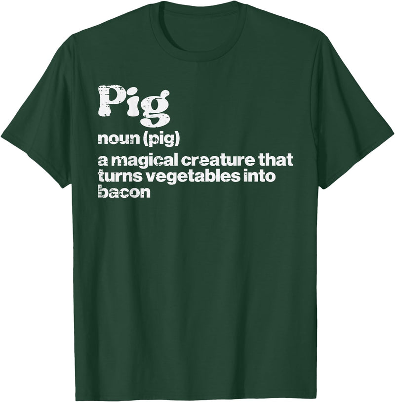 BBQ Barbecue Shirts Men Women Grilling Gifts Pig Definition Bacon Funny Bbq Barbecue Grill Men Women Kids T-Shirt - Dark Green