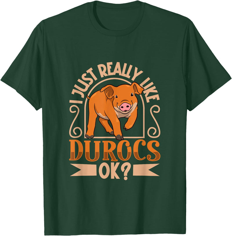 Creative Duroc Pig Designs I Love My Duroc Pig T-Shirt - Dark Green