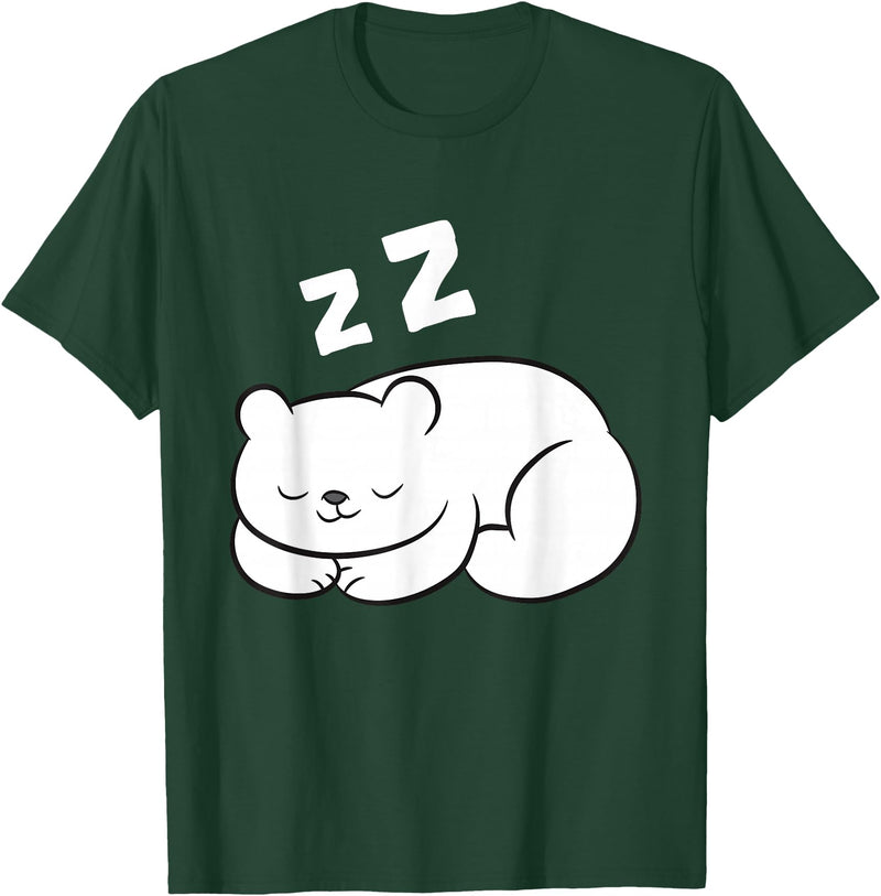 Arctic Polar Bear Tees And Gifts Ice Bear Sleeping Tired Arctic Polar Bear T-Shirt - Dark Green