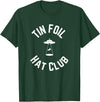 Tin Foil Hat Club with UFO Cow Abduction T-Shirt - Dark Green