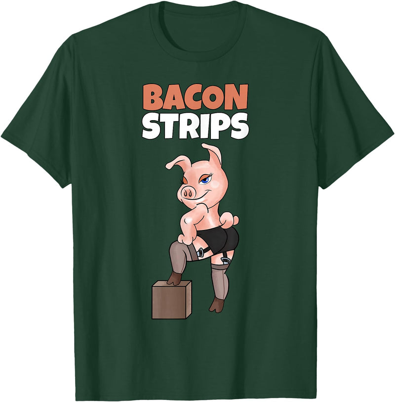 Pig Roast Pork Grilling Smoking BBQ Lover T Shirts Funny Pig Shirt Adult Humor Pig Stripping Bacon Lover TShirt T-Shirt - Dark Green