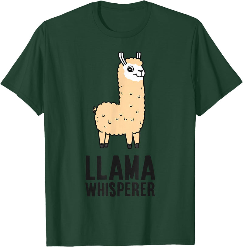 Funny Llama Lover Gifts Llama Whisperer T-Shirt - Dark Green