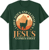 Funny Llamas Saying Protestant Bible Christ God Llamas Lover Christian Religion Faith Jesus Catholic T-Shirt - Dark Green