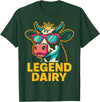 Legend Dairy Funny Cow Farmer Apparel Co. Legend Dairy Funny Farmer Cow Pun Country Graphic T-Shirt - Dark Green