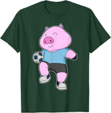 Snabdesign84 Pig Soccer player Soccer Sports T-Shirt - Dark Green
