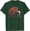 Outdoor lover funny outfits Bear Challenge - Funny Man Against Wild Bear Fighting T-Shirt - Dark Green