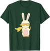 Super Rabbit for Men Women and Children - the Golden Hero T-Shirt in Dark Green