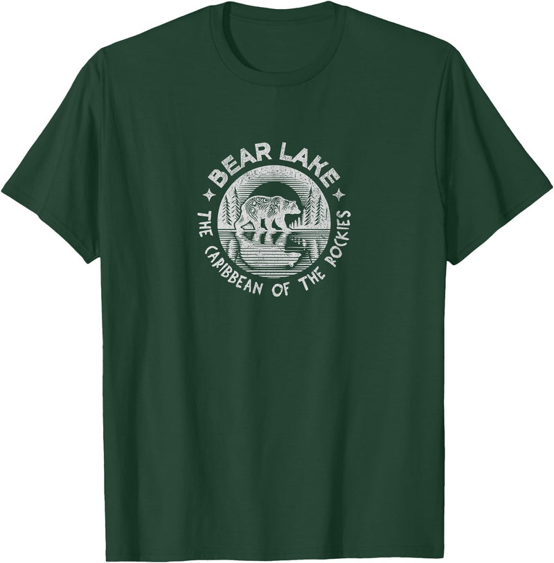 Bear Lake The Caribbean Of The Rockies Utah Idaho Bear Lake Vintage The Caribbean Of The Rockies Utah Idaho T-Shirt - Dark Green