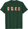 Hamsters Playing The Violin Girl Women Hamster Lover T-Shirt - Dark Green