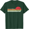 Retro Sunset Brook Trout Salmon Fisherman Designs Angler Catch & Release Trout Fly Fishing Vintage Distressed T-Shirt - Dark Green