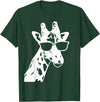 We Love Giraffes - Apparel & Gifts Giraffe with Sunglasses Funny Gift T-Shirt - Dark Green
