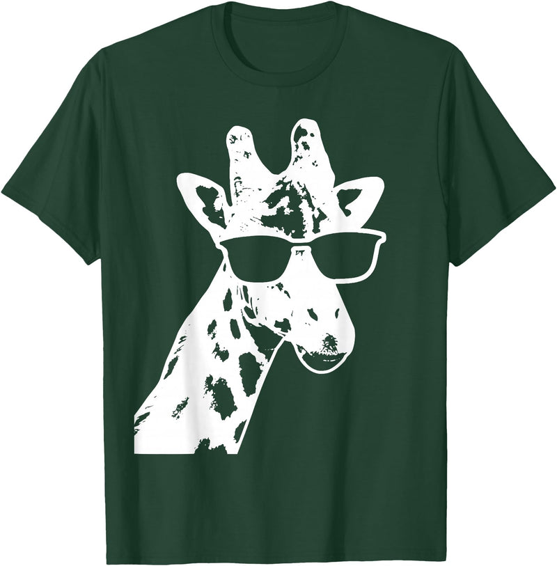 We Love Giraffes - Apparel & Gifts Giraffe with Sunglasses Funny Gift T-Shirt - Dark Green