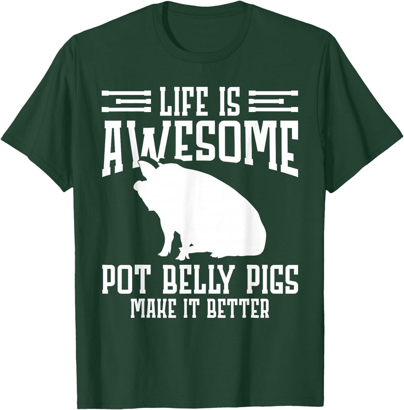 Pot Belly Pig Clothing & Pig Stuffed Animal Pot Belly Pig Enrichment Toys Pig Food Pot Belly Pig Lover T-Shirt - Dark Green