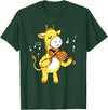 Awesome Violinists Designs Giraffe Playing Violin T-Shirt - Dark Green