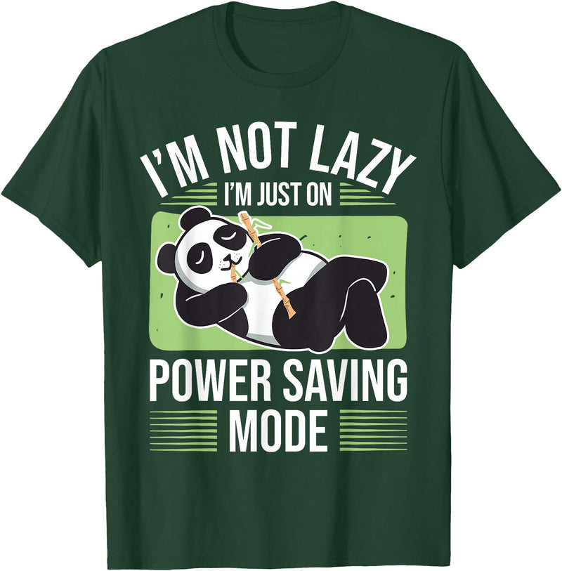 Cute Panda Gifts Panda Bear - Power Saving Mode - Panda T-Shirt - Dark Green
