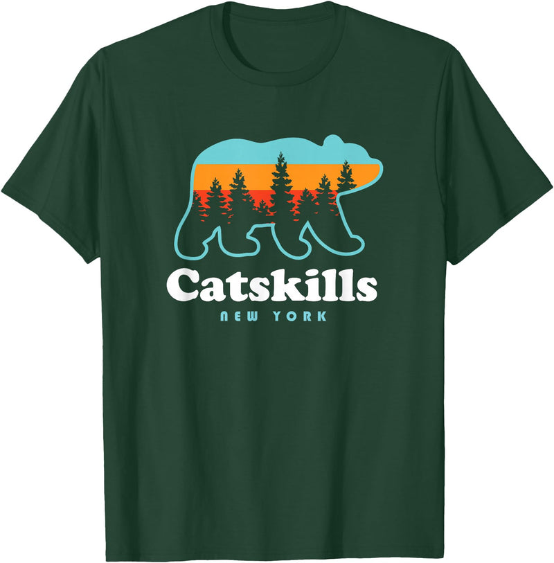 Catskill Mountains Catskills NY Bear Mountains Camping Hiking New York T-Shirt - Dark Green