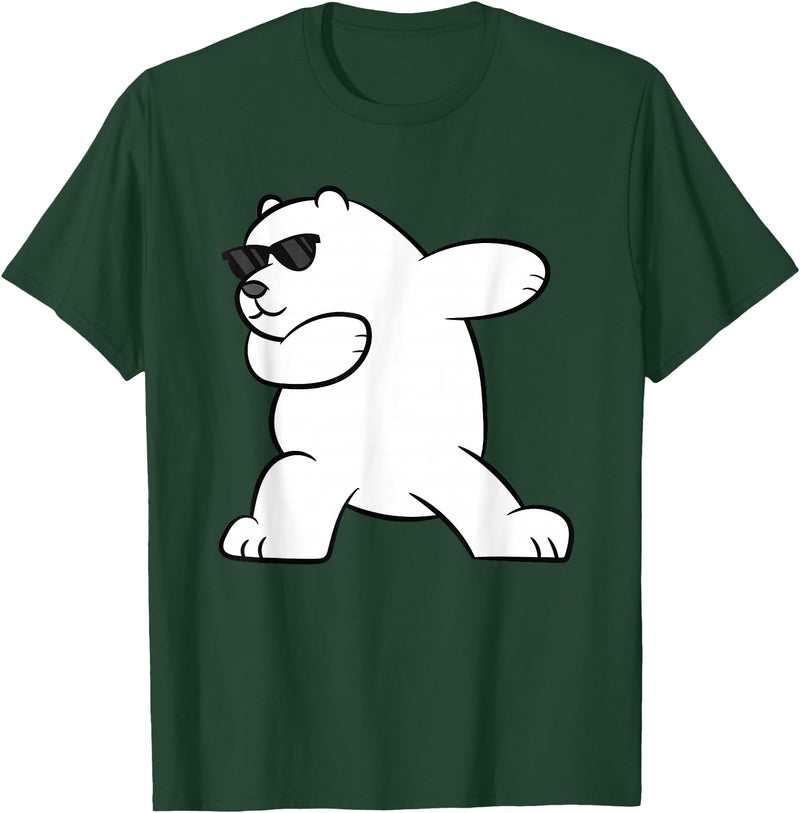 Arctic Polar Bear Tees And Gifts Ice Bear Dabbing Arctic Cute Dabbing Polar Bear T-Shirt - Dark Green