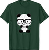 My Shirt Hub Cute Little Bear Panda Nerd with Glasses T-Shirt - Dark Green