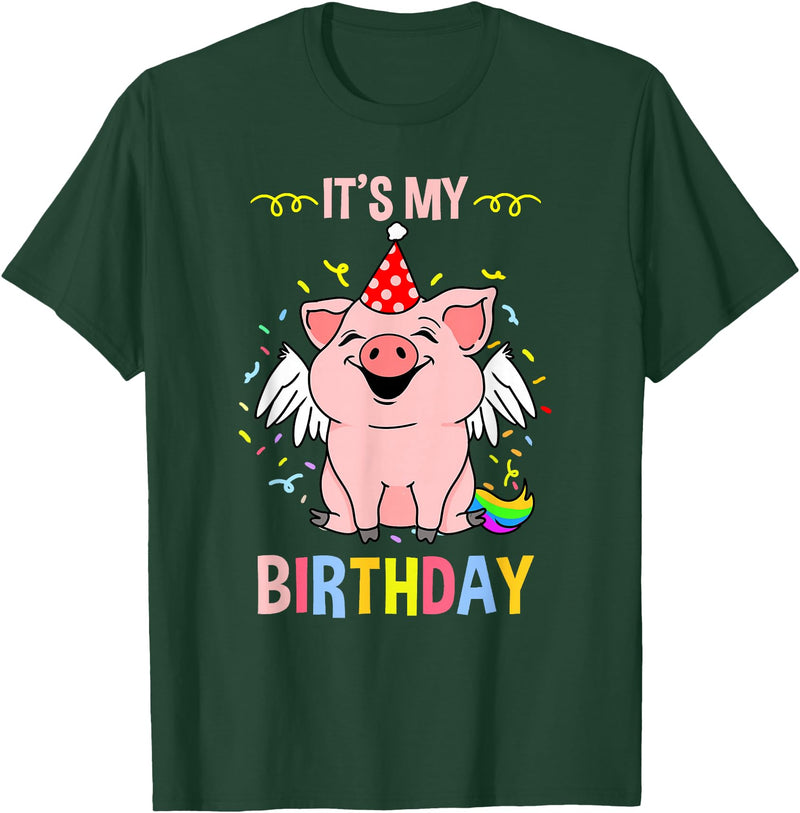 Its My Birthday Pig T-Shirt - Dark Green