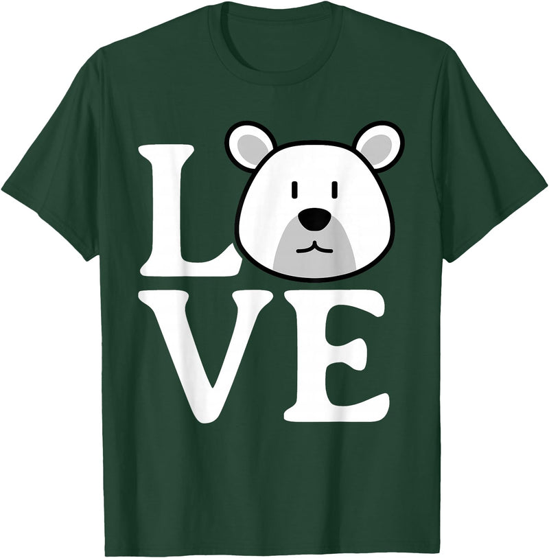 Polar Bear Design for Polar Bear Lovers LOVE Polar Bear Stuff Polar Bear Lover Stuff | Polar Bear T-Shirt - Dark Green