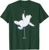 Fun Polar Bear Lover Humor Bear Dancer Stylish Tee Funny Polar Bear Pole Dancer Animal Cute Cool Dancing Joke T-Shirt - Dark Green