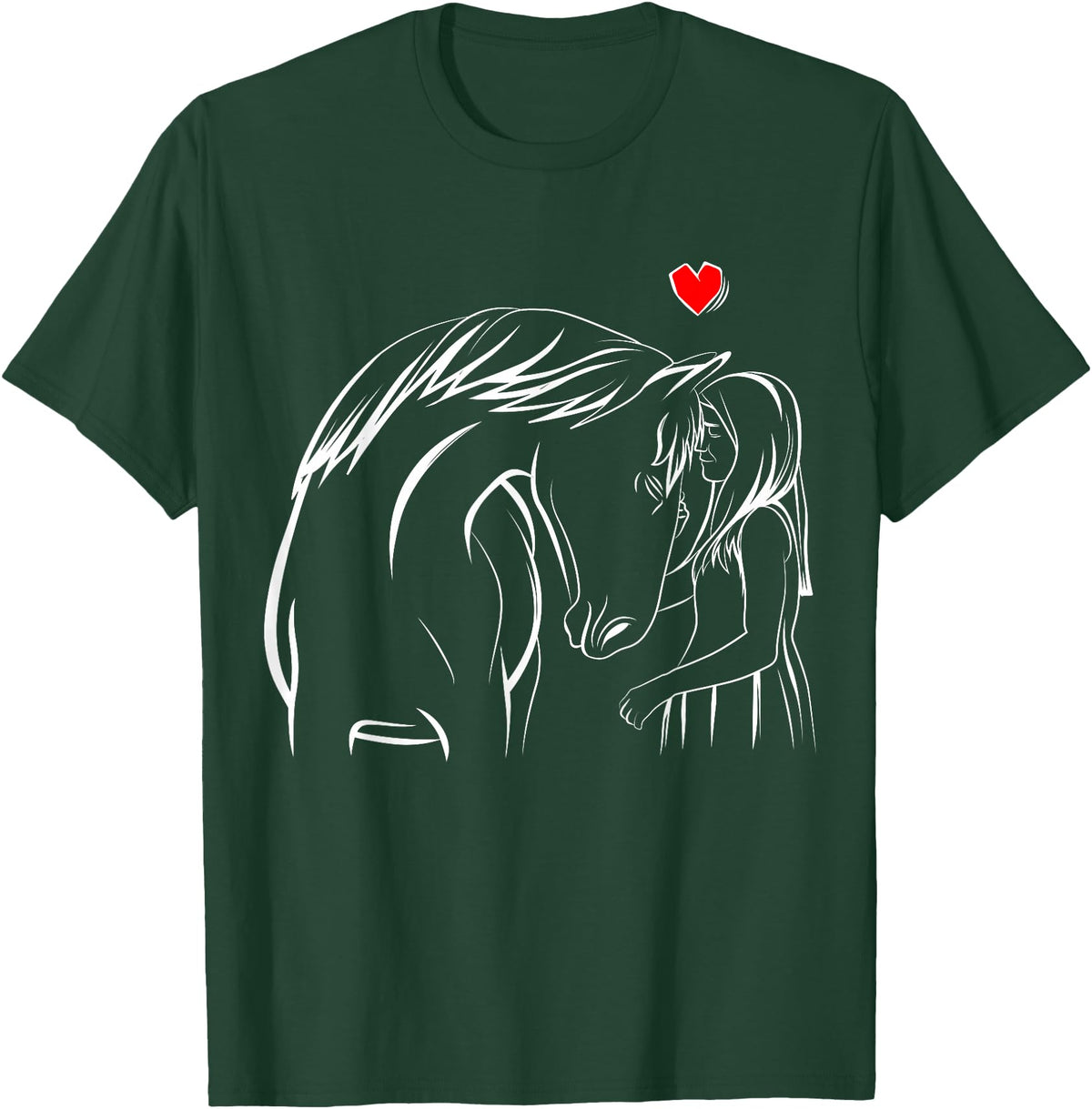 Cute Horse Owner Gifts Horse Lover Girl Horseback Riding Women T-Shirt - Dark Green