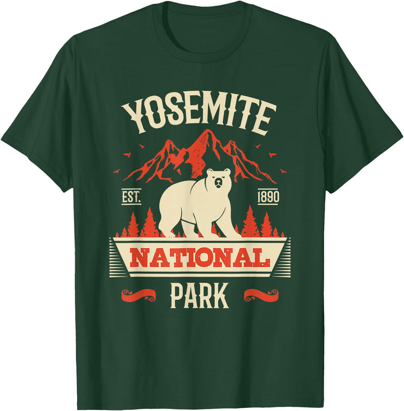 Yosemite Bear Lovers Gifts Yosemite National Park Vintage Gift T-Shirt - Dark Green