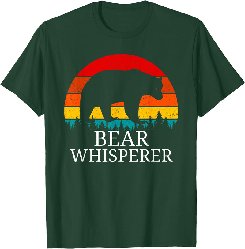 Funny Bear Lover Gifts Tees Vintage Bear Whisperer Wildlife Gift for Animal Lovers T-Shirt - Dark Green