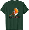 Robin Bird Ornithology Nerd Birding Watcher Robin Bird T-Shirt - Dark Green