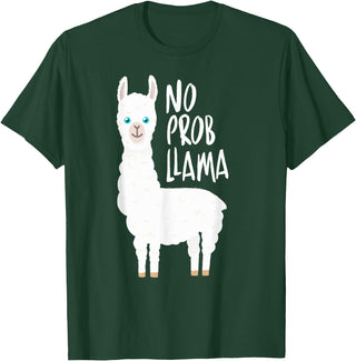 CuisineDuCool Cute No Prob Llama - No Probllama T-Shirt - Dark Green